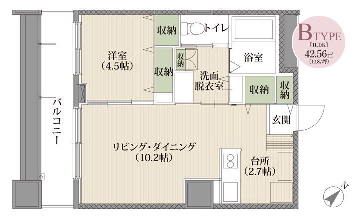 mottoたくま宿のＢ TYPEの間取り図
