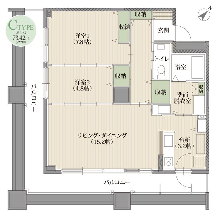 mottoたくま宿のＣ TYPEの間取り図