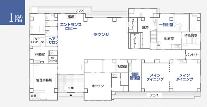 トラストガーデン南平台の1階のフロアマップ