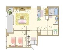 申孝園ロータスヴィラのＦタイプの間取り図