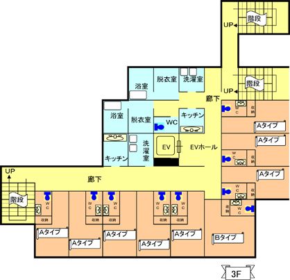 グランセーロ恵喜の3Ｆのフロアマップ