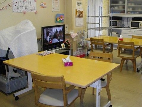 「さくらんぼ大蓮」のリビング。スタッフが常に掃除を怠らずにやり、清潔感を守っている。