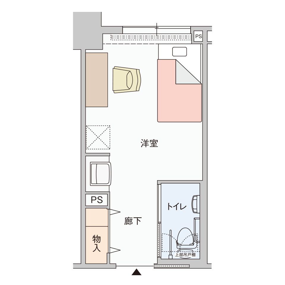 グッドタイム リビング 千葉みなと／海岸通のお一人さまタイプの間取り図