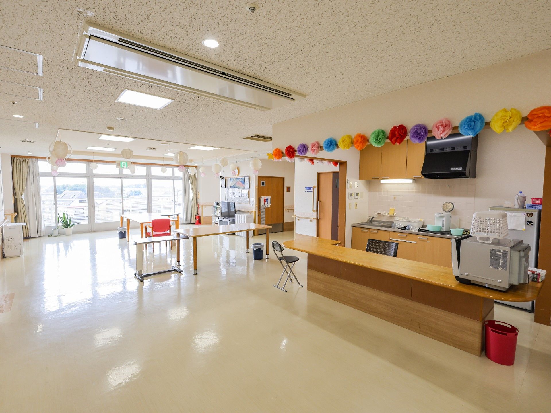 明るい共有スペース