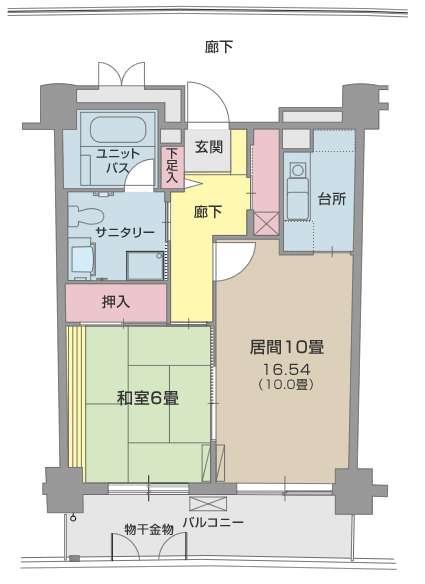 居室と和室の間取り図