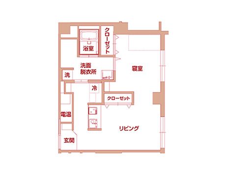 ロングライフ京都嵐山のロイヤルRの間取り図