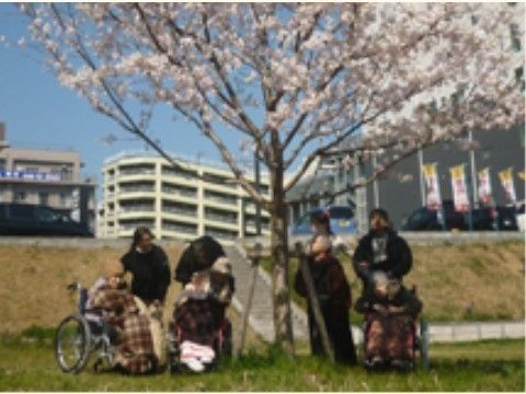 桜の花見など、季節を感じていただけるような戸外でのイベントをたくさん企画している。常にスタッフが付き添いをするので安心。