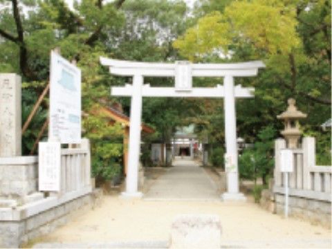 シルバーリビング門前の周辺環境。施設近郊に静かな神社がございます。日々のお散歩にてお使いください。