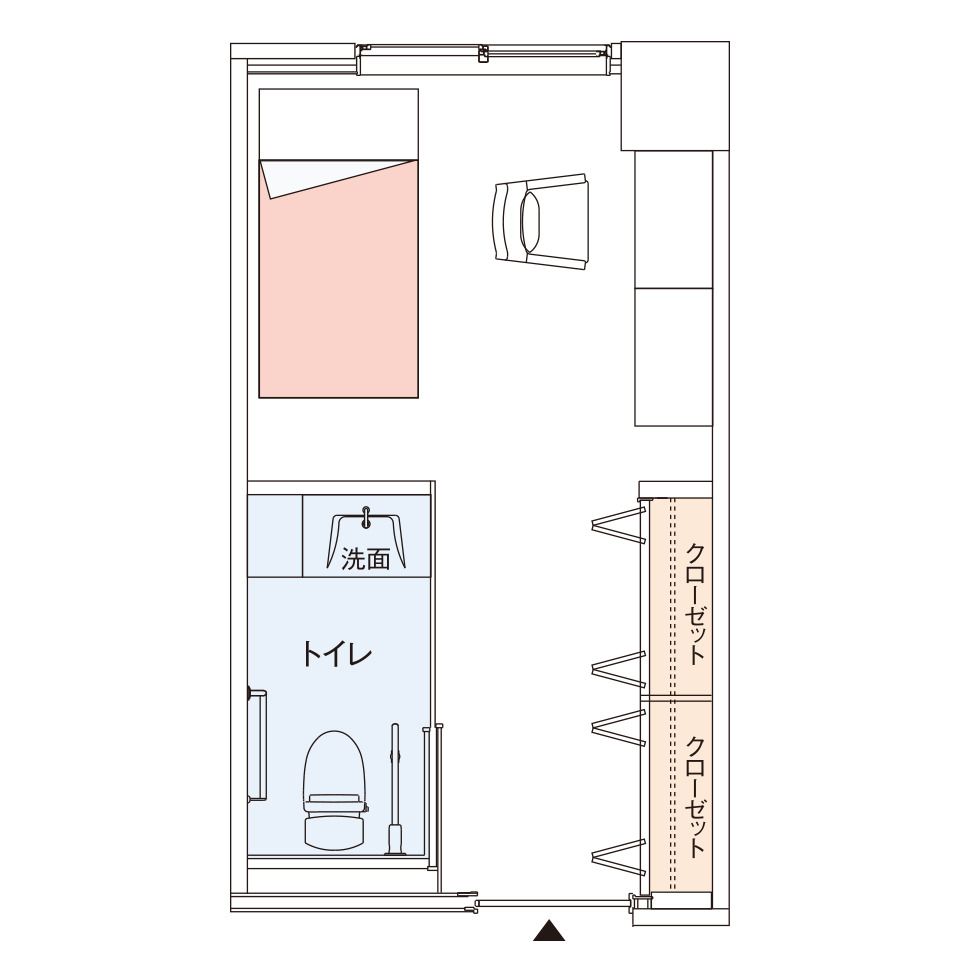 グッドタイム リビング 尼崎新都心のお一人さまタイプの間取り図