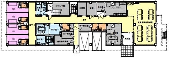 プラチナ・シニアホーム板橋徳丸弐番館の1Ｆのフロアマップ