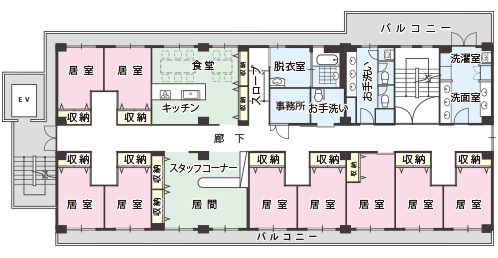 いきいきグループホーム 大浜のフロアマップ1のフロアマップ