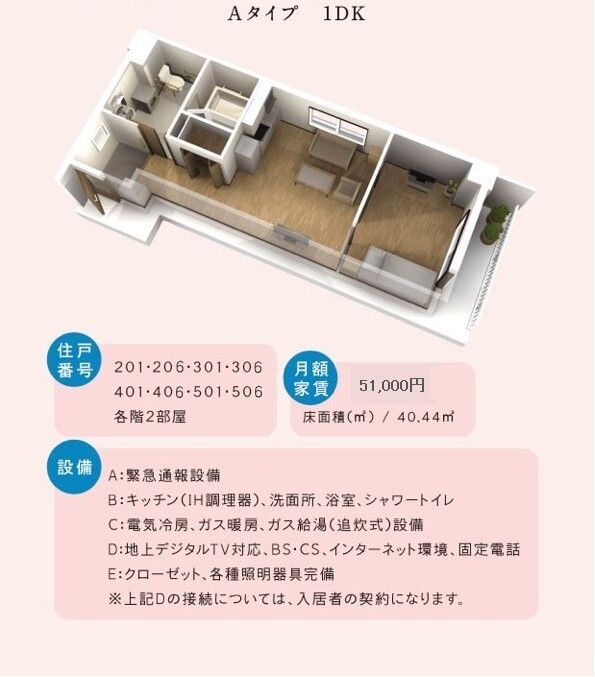 エバーサポート山一のAタイプの間取り図