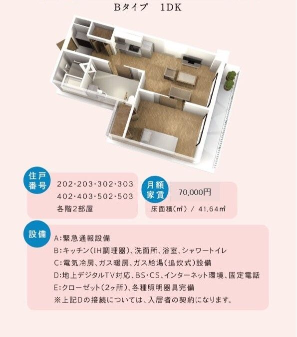 エバーサポート山一のＢタイプの間取り図