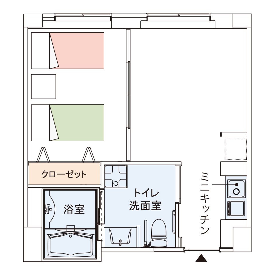 グッドタイム リビング 千里ひなたが丘のお二人さまタイプの間取り図