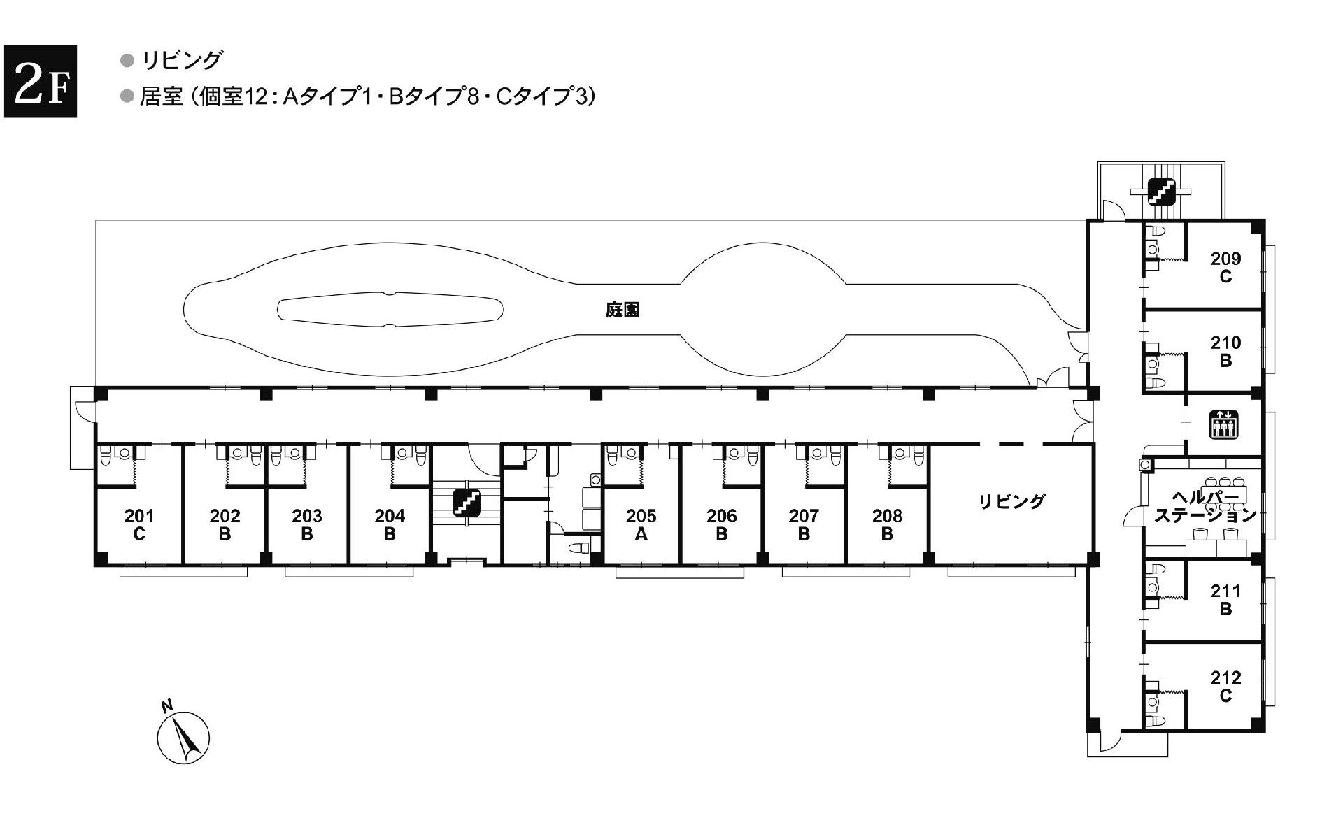 応援家族昭和記念公園の2Ｆのフロアマップ
