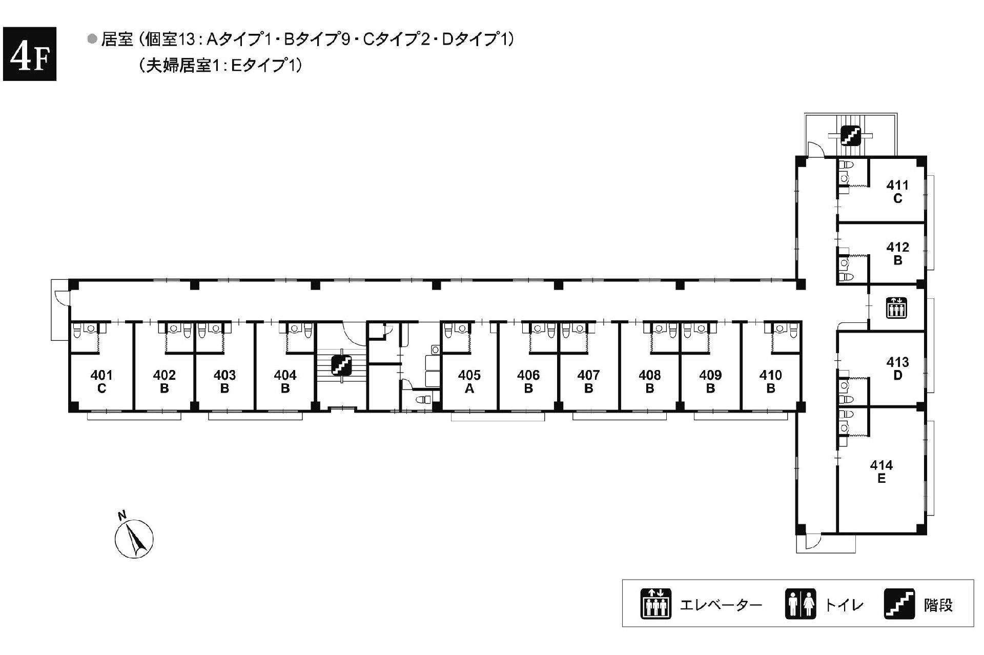 応援家族昭和記念公園の4Ｆのフロアマップ