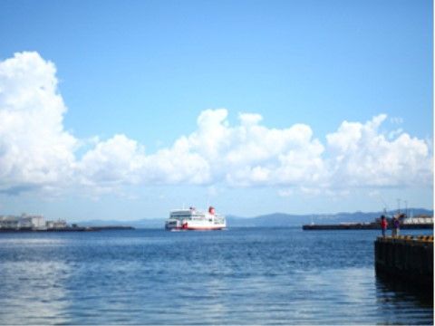 日本有数の船の通行量があるエリアであり。フェリーを含めタンカーなど船の往来が多く、海を眺めるだけでも楽しい場所である。