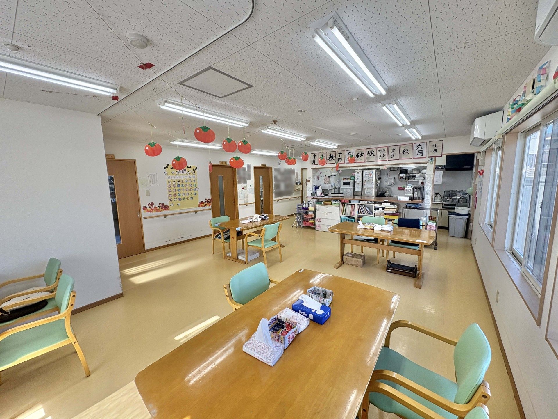 明るい共有スペース