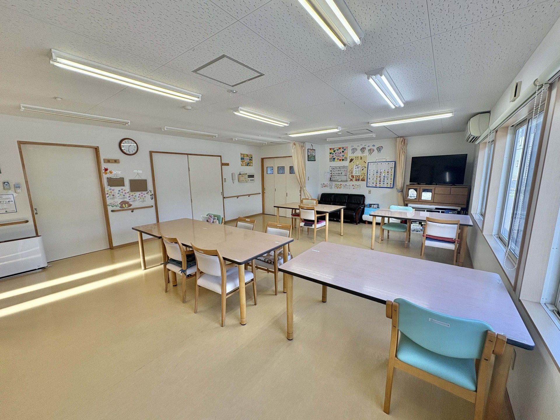 明るい共有スペース