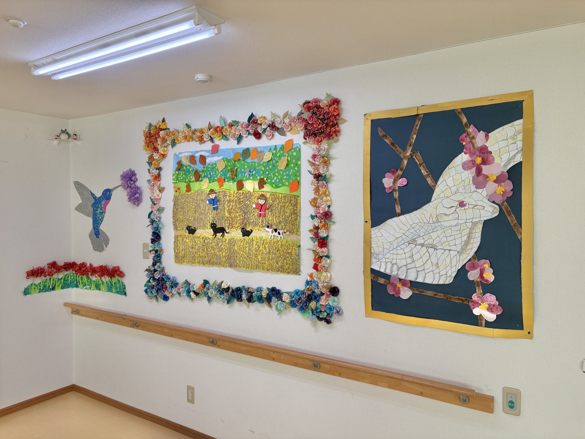 壁の手作りアート作品