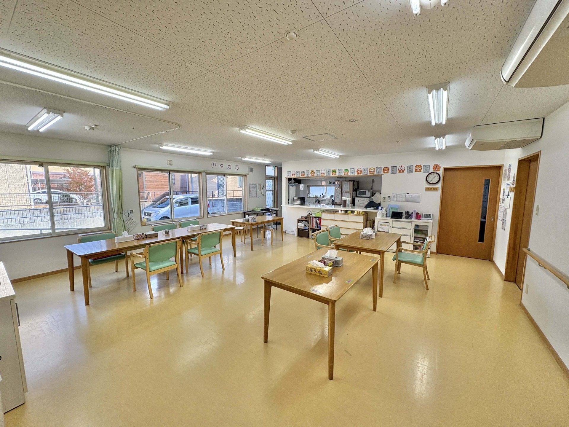 明るい共有スペース