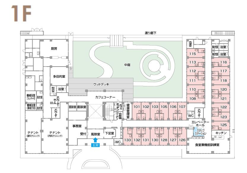 チャームスイート石神井公園の1Ｆのフロアマップ