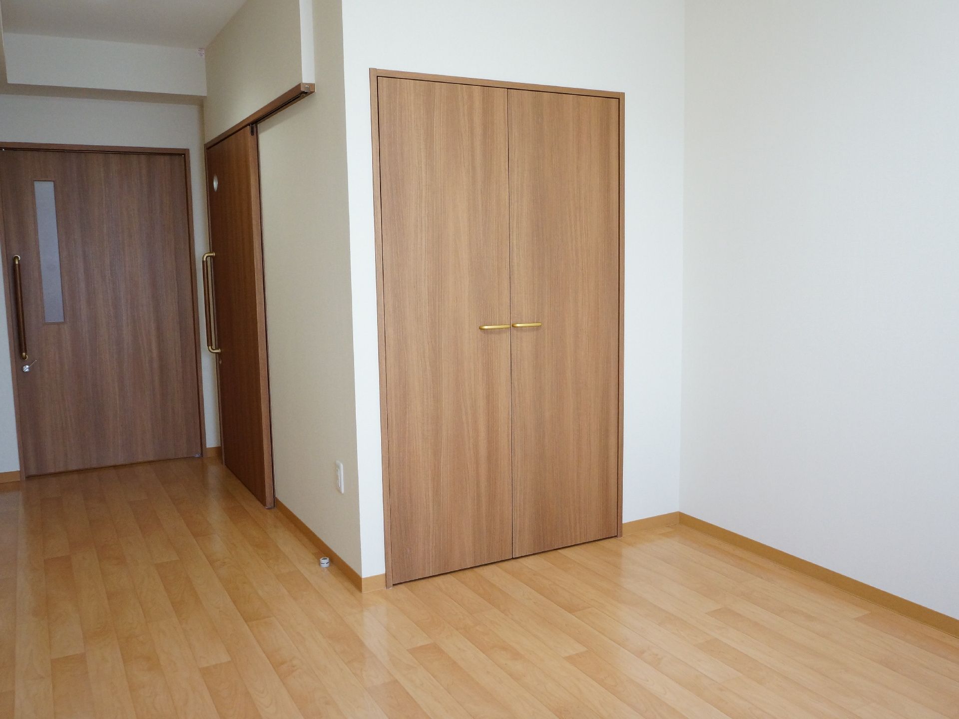 個室の入り口から部屋までは段差なくスムーズに入れ十分な広さ。クローゼットも完備してあり使いやすく、明るい部屋。