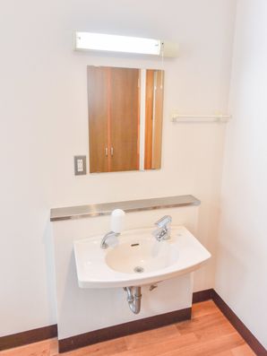 電気がつく洗面台