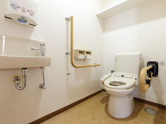 便器と洗面台が同じスペースのトイレ