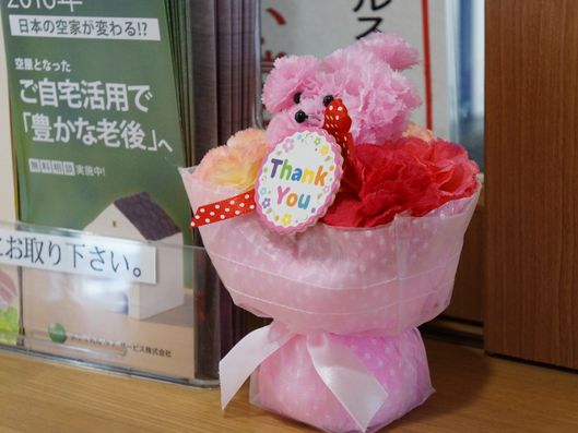 カウンターの上