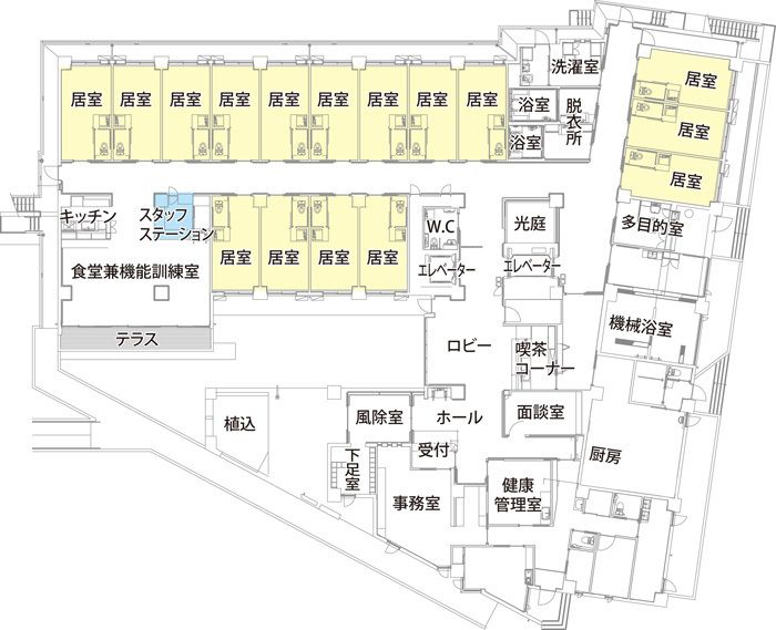 チャーム長岡京のフロアマップ1のフロアマップ