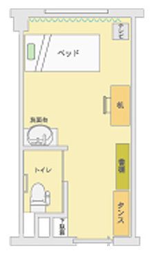チャームやまとこおりやまの居室の間取り図