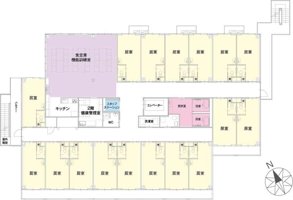 チャーム東淀川瑞光のフロアマップ2のフロアマップ