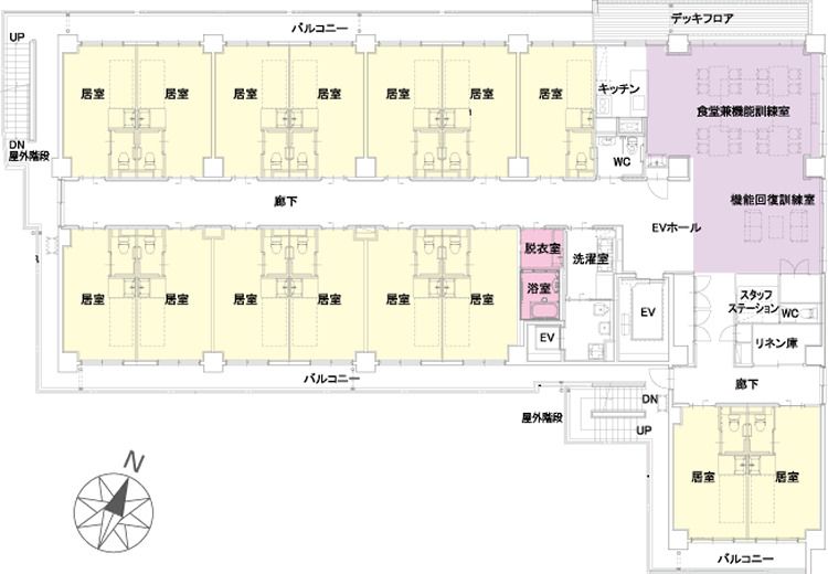 チャーム東淀川豊里のフロアマップ2のフロアマップ