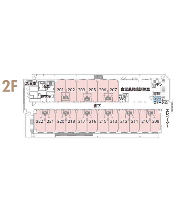 チャーム郡山九条の2Ｆのフロアマップ