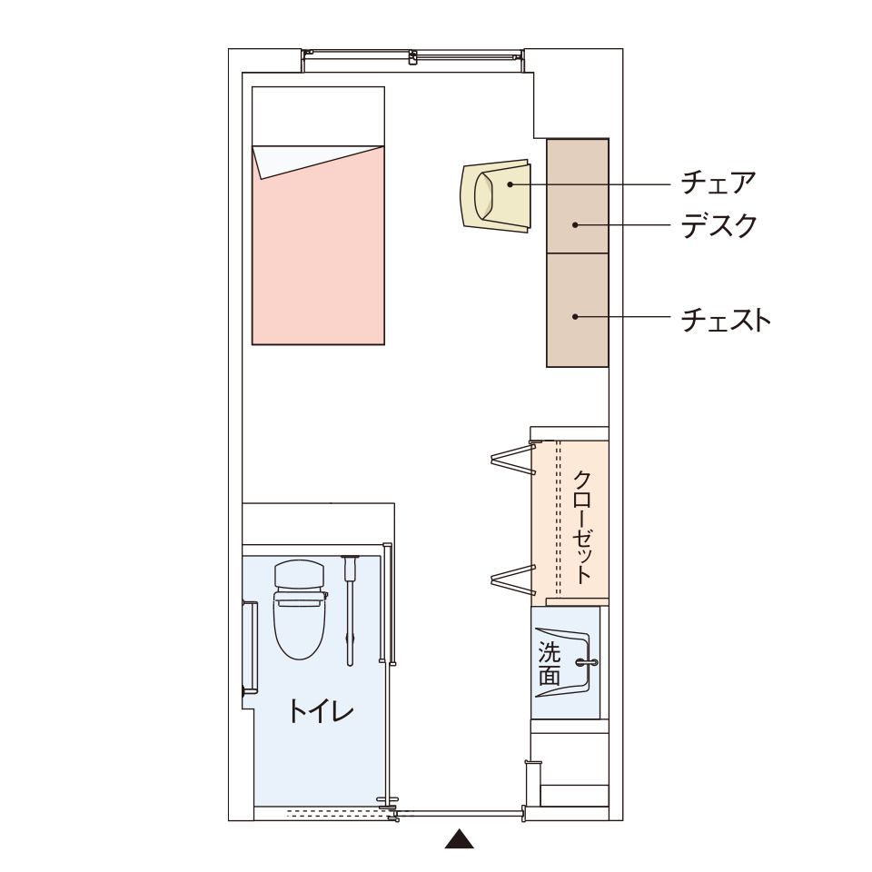 グッドタイム リビング 池田緑丘のお一人さまタイプの間取り図