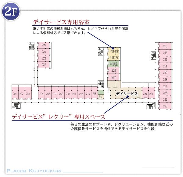 プラセル九十九里の2Ｆのフロアマップ