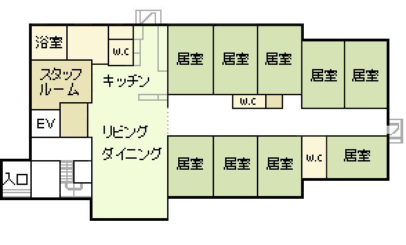 グループホーム あさひ別荘のフロアマップ1のフロアマップ