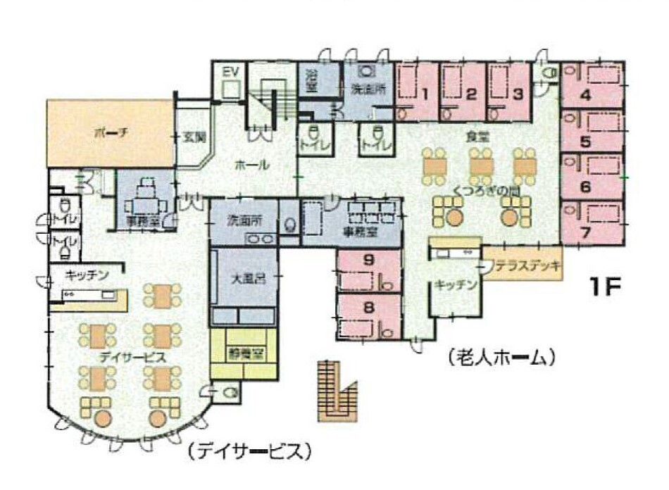ふるさとのたより太子の1Ｆのフロアマップ