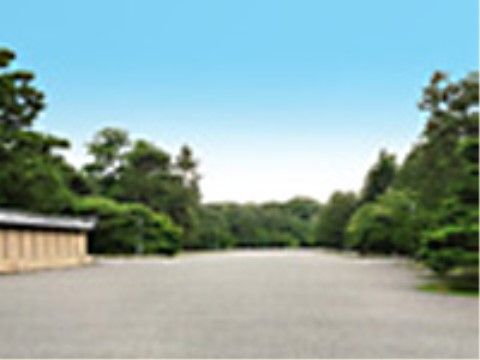 広い敷地に草木が生い茂った京都御苑