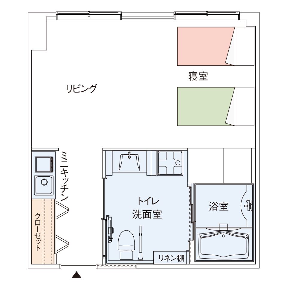 グッドタイム リビング 大阪ベイのお二人さまタイプの間取り図