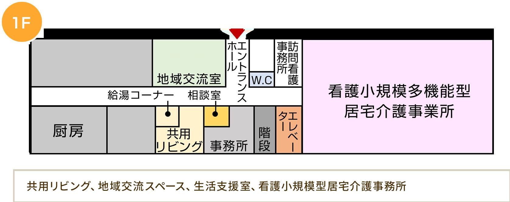 新ライフパートナー平野の1Ｆのフロアマップ