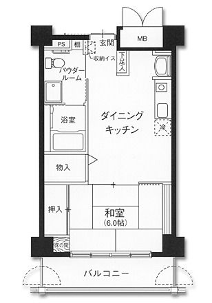 ファンライフ箕面のＨタイプの間取り図