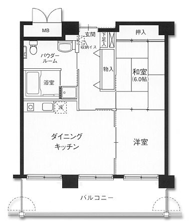 ファンライフ箕面のＭタイプの間取り図