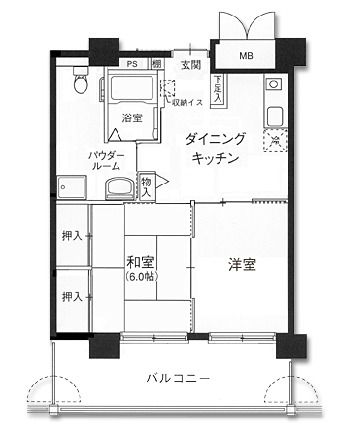 ファンライフ箕面のＮタイプの間取り図
