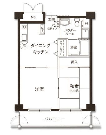 ファンライフ箕面のOタイプの間取り図