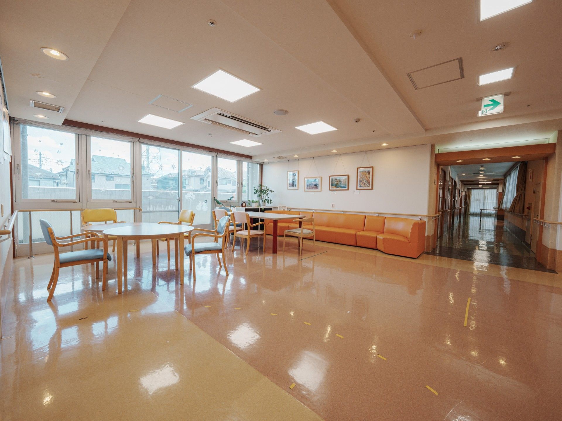 明るい共有スペース