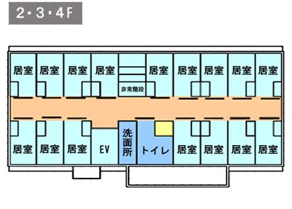 ガーデンコート平塚の2～4Ｆのフロアマップ
