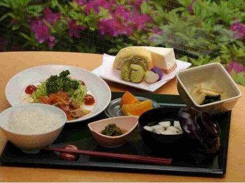 野菜をたっぷり摂ることができる、デザートもついた食事