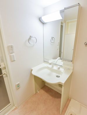 便利で明るい洗面所